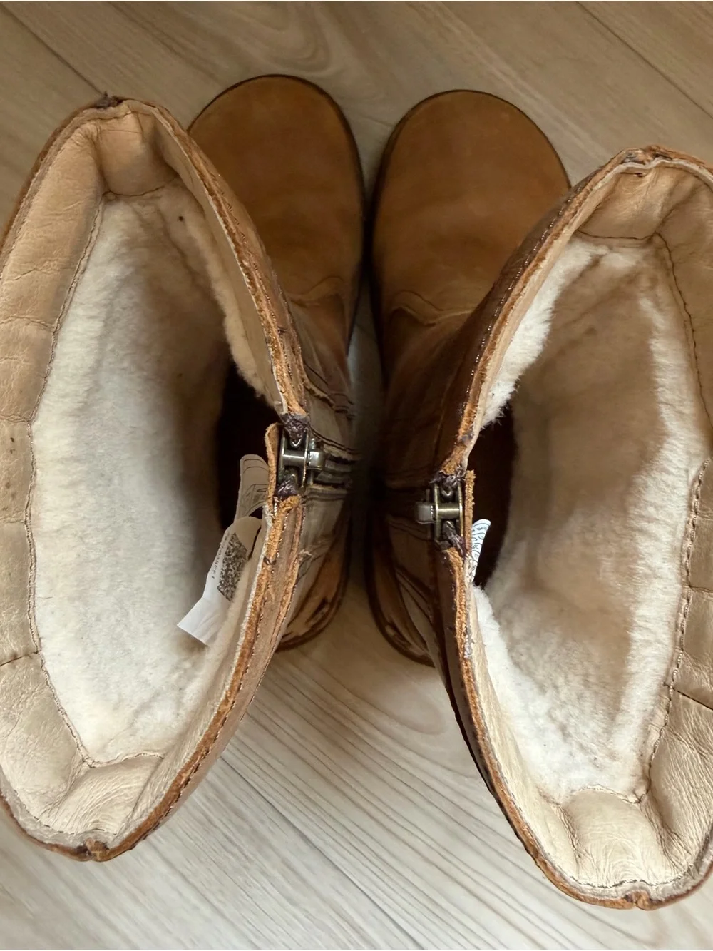 UGG Women's Tan Leather Mid-Calf Winter Boots